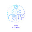 © bsd studio - Time blocking blue gradient concept icon. Workflow management. Round shape line illustration. Abstract idea. Graphic design. Easy to use in infographic, promotional material, article, blog post