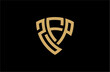 ZFP creative letter shield logo design vector icon illustration
