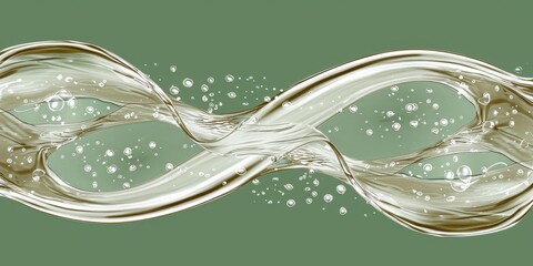 Poster -  The Vibrant Green Dance of oil and water in Motion, a Symphony of Purity and Natural Design, Generative AI