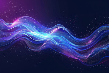 Wall Mural - technology data background glowing particles abstract futuristic and technology digital wave particl