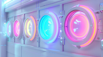 Three dimensional colorful round background, transparent gradient curved glass background 3D rendering