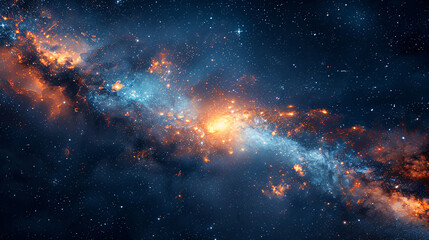 Wall Mural - digital space abstract graphic poster with galaxy and nebula