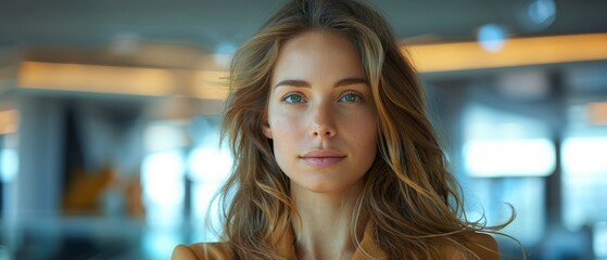 Aufkleber - An attractive businesswoman against a high-tech background
