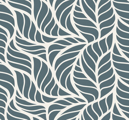 Wall Mural - Leaf leaves abstract seamless pattern.	