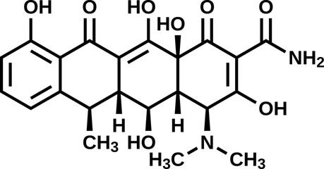 Wall Mural - Doxycycline structural formula, vector illustration