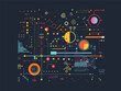 © J.V.G. Ransika - A visually stunning design featuring a symmetrical pattern of colorful lines and circles on a dark background, inspired by electronic engineering and audio equipment