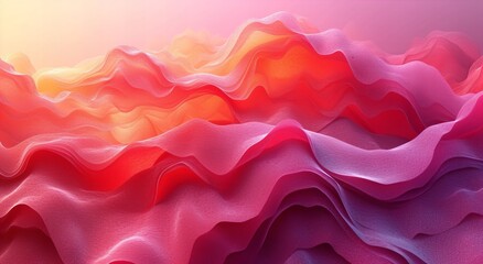 Three dimensional render of pink wavy pattern. Pink waves abstract background texture. Print, painting, design, fashion. Line concept. Design concept.