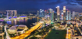 Fototapeta  - Panorama of Singapore skyline at night