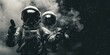 Astronauts in combat gear conducting zer. Concept Space Exploration, Protective Gear, Zero Gravity Combat