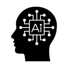 Sticker - Artificial intelligence vector icon logo