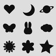 set of black icons