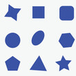 set of blue and white stickers