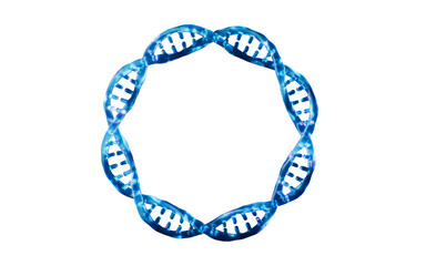 Poster - Blue DNA with ring circle shape, 3d rendering.