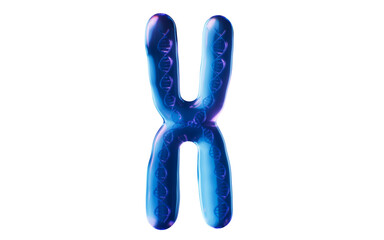 Wall Mural - Chromosome with dark neon light effect, 3d rendering.