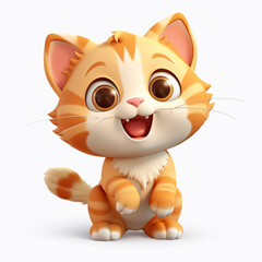 Sticker - cartoon cat illustration