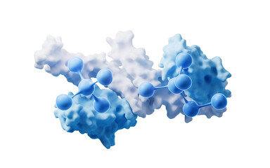 Poster - Biological protein and molecule, 3d rendering.