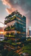 Modern office building with eco-friendly design