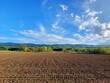 landscape with field and Papuk hills in Slavonia - Croatia