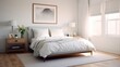 Clean and inviting bedroom adorned with white duvet