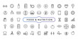 © Rubbble - Food & Nutrition line icons related to wellness, wellbeing, mental health, healthcare, cosmetics, spa, medical. Outline icon collection.