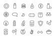© Rubbble - Food & Nutrition line icons related to wellness, wellbeing, mental health, healthcare, cosmetics, spa, medical. Outline icon collection.