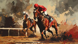 Fototapeta  - A Horse Jockey in a Race