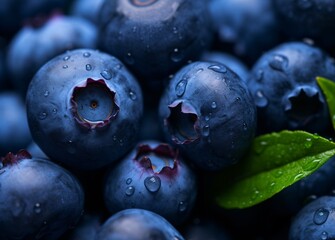 Poster - a close up of blueberries