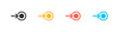 Arrow point set flat icon. Arrow next with circle and round. Vector