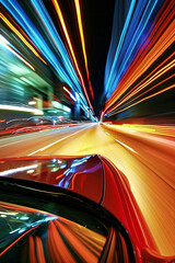 Wall Mural - A car driving on the road at high speed