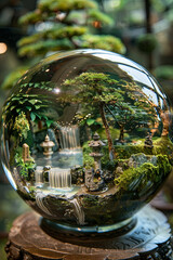 Wall Mural - A tiny world in a crystal ball