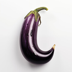 Wall Mural - eggplant on white background 