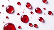 © petrrgoskov - Abstract Red Liquid Droplets on White Surface, An abstract pattern of vibrant red liquid droplets scattered across a clean, white surface, creating a contrast of color and form.