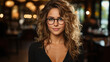 beautiful woman with glasses