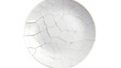 Ceramic Plate Fractured Broken Shattered Cracked Damage Dishware Isolated On PNG OR Transparent Background.