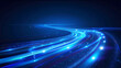 Blue light streak fiber optic speed line futuristic