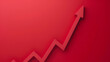 Red arrow graph on a bright background - This image showcases a red arrow pointing upwards against a vibrant red background symbolizing growth and success