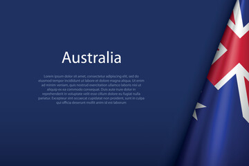 Australia national flag isolated on background with copyspace