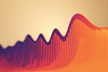 Wall Mural - Abstract purple, orange and beige illustration of waves. Wallpaper, background.