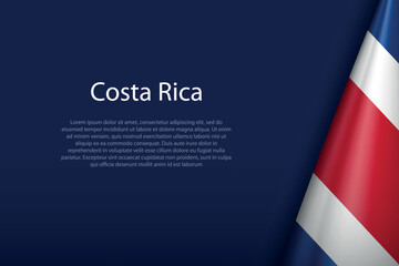 Costa Rica national flag isolated on background with copyspace