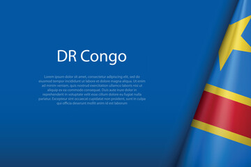 Wall Mural - DR Congo national flag isolated on background with copyspace