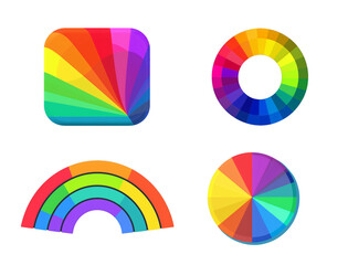 Wall Mural - group of graphic rainbow with transparent background.