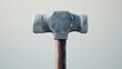 A new iron hammer in an upright position