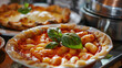 Typical food pie and gnocchi