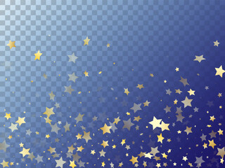 Wall Mural - Star shining gold gradient sparkles on transparent background.