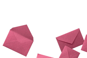 Wall Mural - a decorative frame with a number of pretty pink envelopes with lame scattered around.