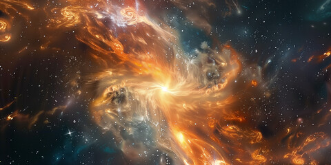 Wall Mural - design a galaxy texture with stars, nebulas, and cosmic swirls in a dark expanse.