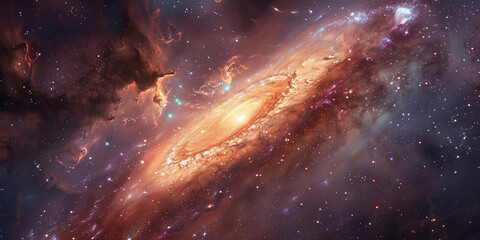 Wall Mural - design a galaxy texture with stars, nebulas, and cosmic swirls in a dark expanse.