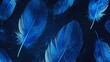 Digital blue feathers signifying cyber speed and lightness, perfect for tech evolution visuals.