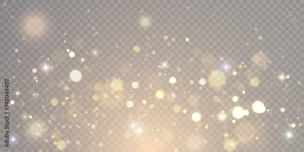 Vector background with bokeh effect and sparkles on a transparent ...