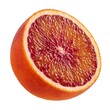 Slice of sicilian orange isolated on white background 